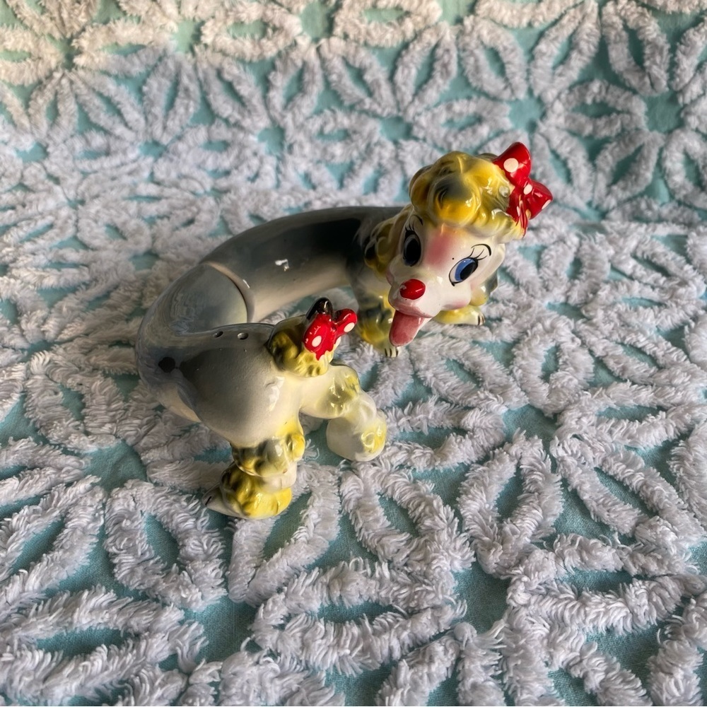 Vintage Napco Stretch Poodle Anthropomorphic Salt and Pepper shakers